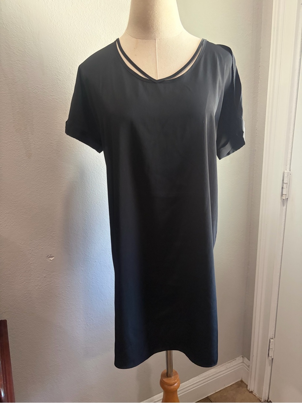 Express Black Mini Dress with Strappy V-Neck